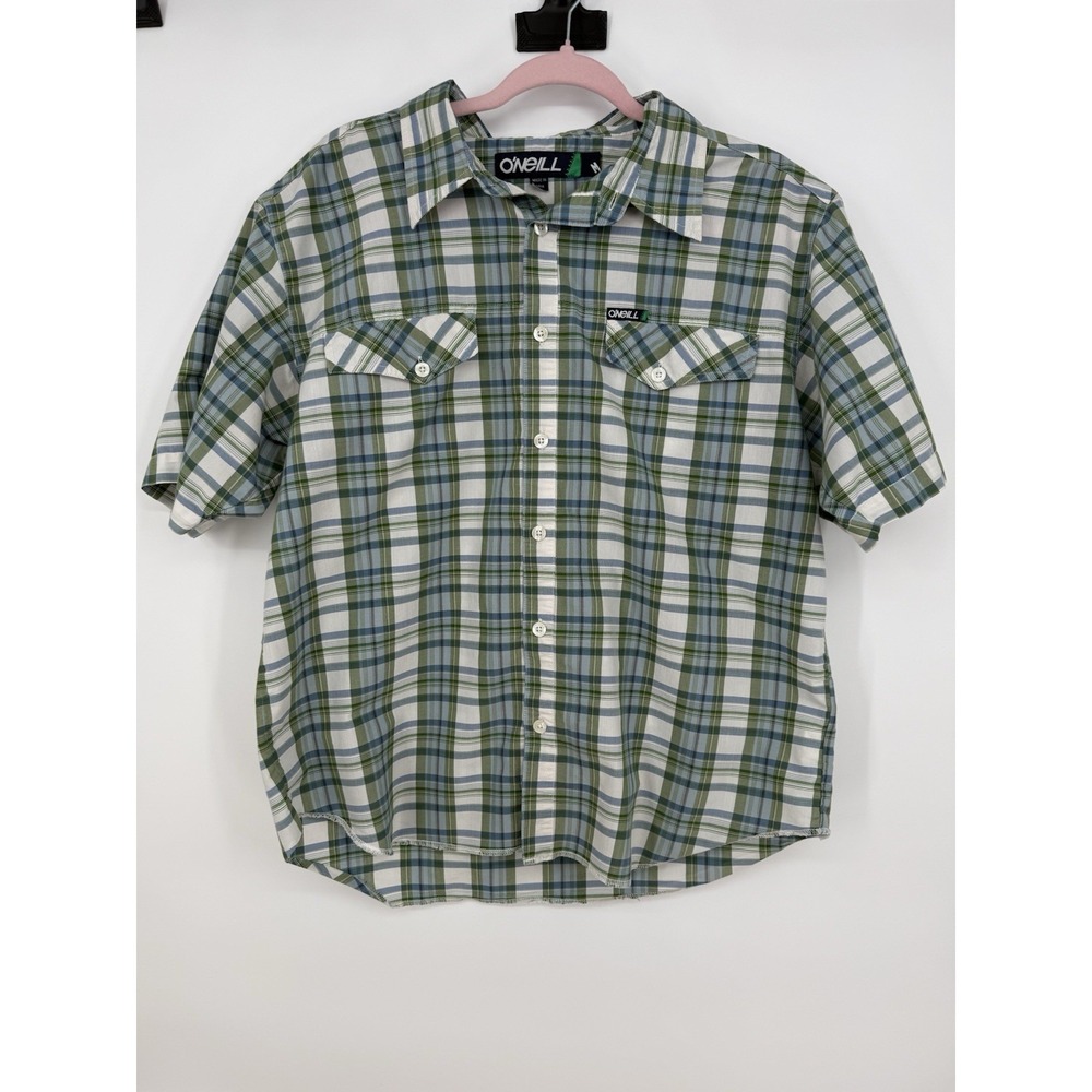 O'Neill Men's Plaid Short Sleeve Button Down Shirt Size Medium